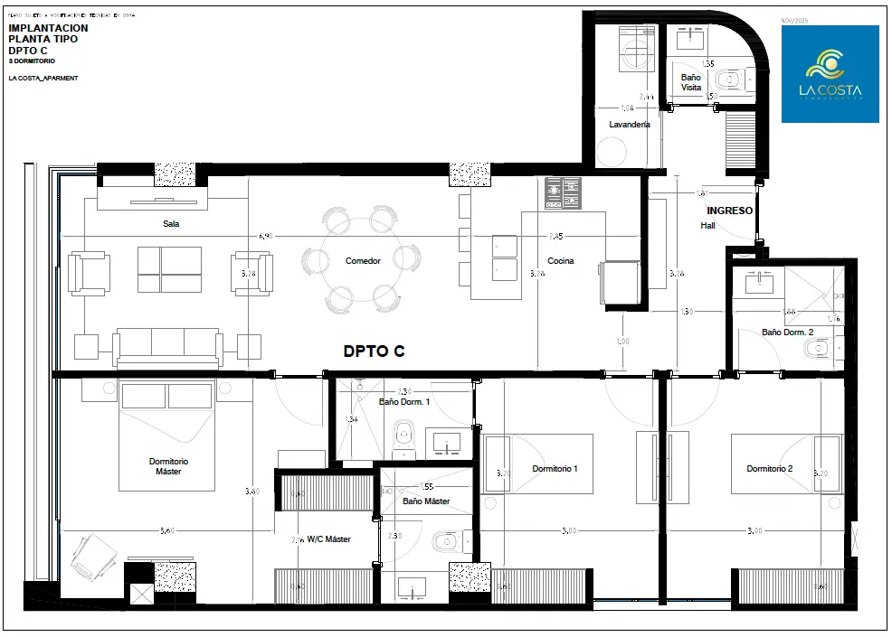 Plano Departamento 3 Dormitorios